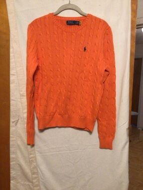 Polo Ralph Lauren cotton cable knit sweater SZ L sporty ,golf ,polo
